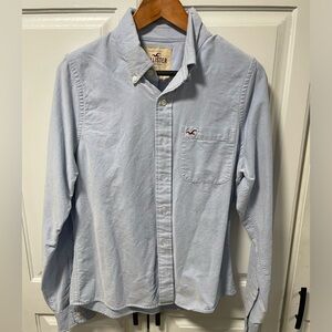 Hollister Mens Light Blue Button Up Long Sleeve Shirt size medium EUC